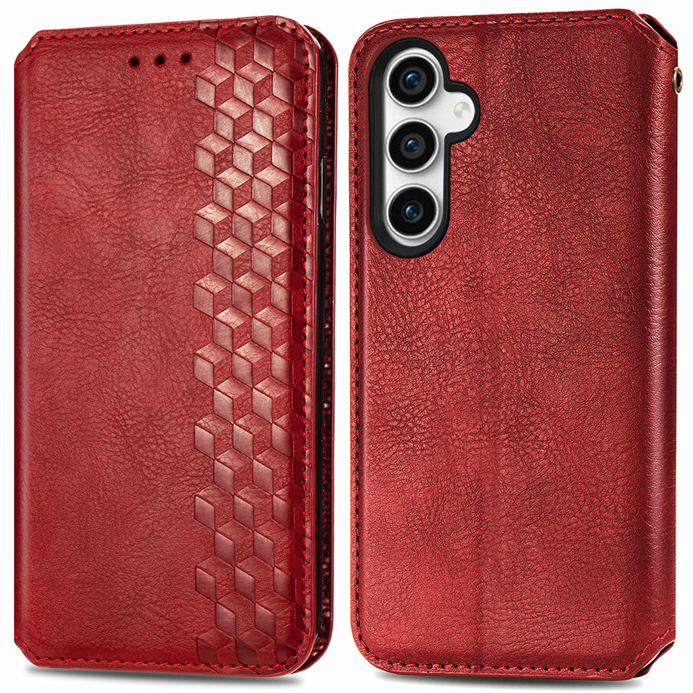 For Samsung Galaxy S23 FE Imprinted Rhombus Pattern Wallet Phone Cover PU Leather Stand Case For Samsung Galaxy S23 FE Imprinted Rhombus Pattern Wallet Phone Cover PU Leather Stand Case